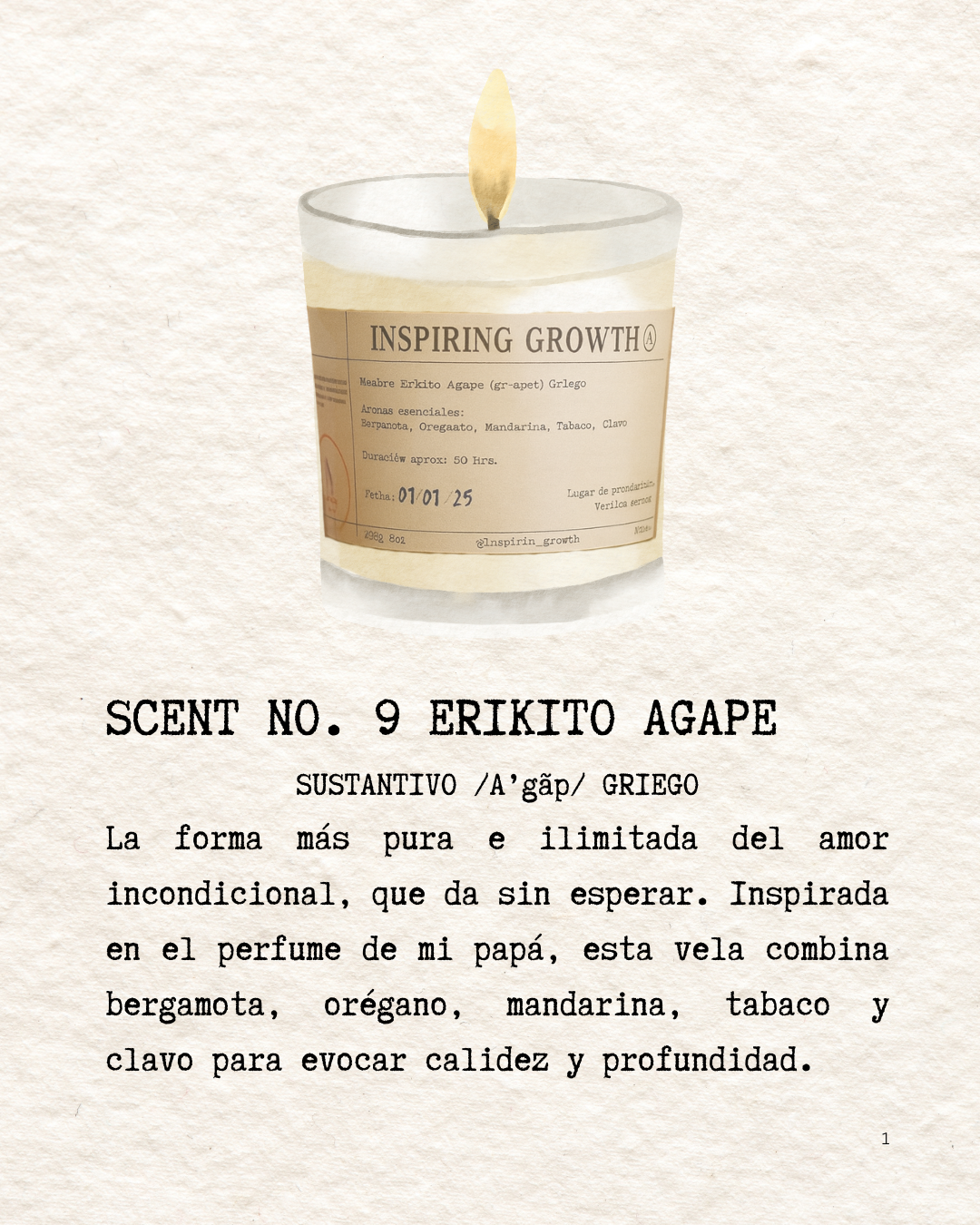 Scent No.9 Erikito Agape 245g. 50hrs.