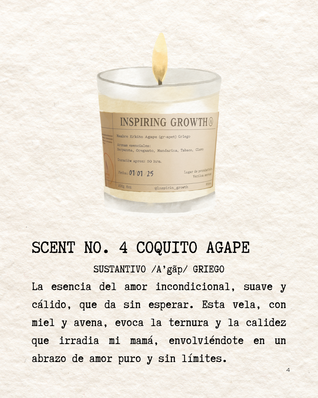 Scent No.4 Coquito Agape 245g. 50hrs.