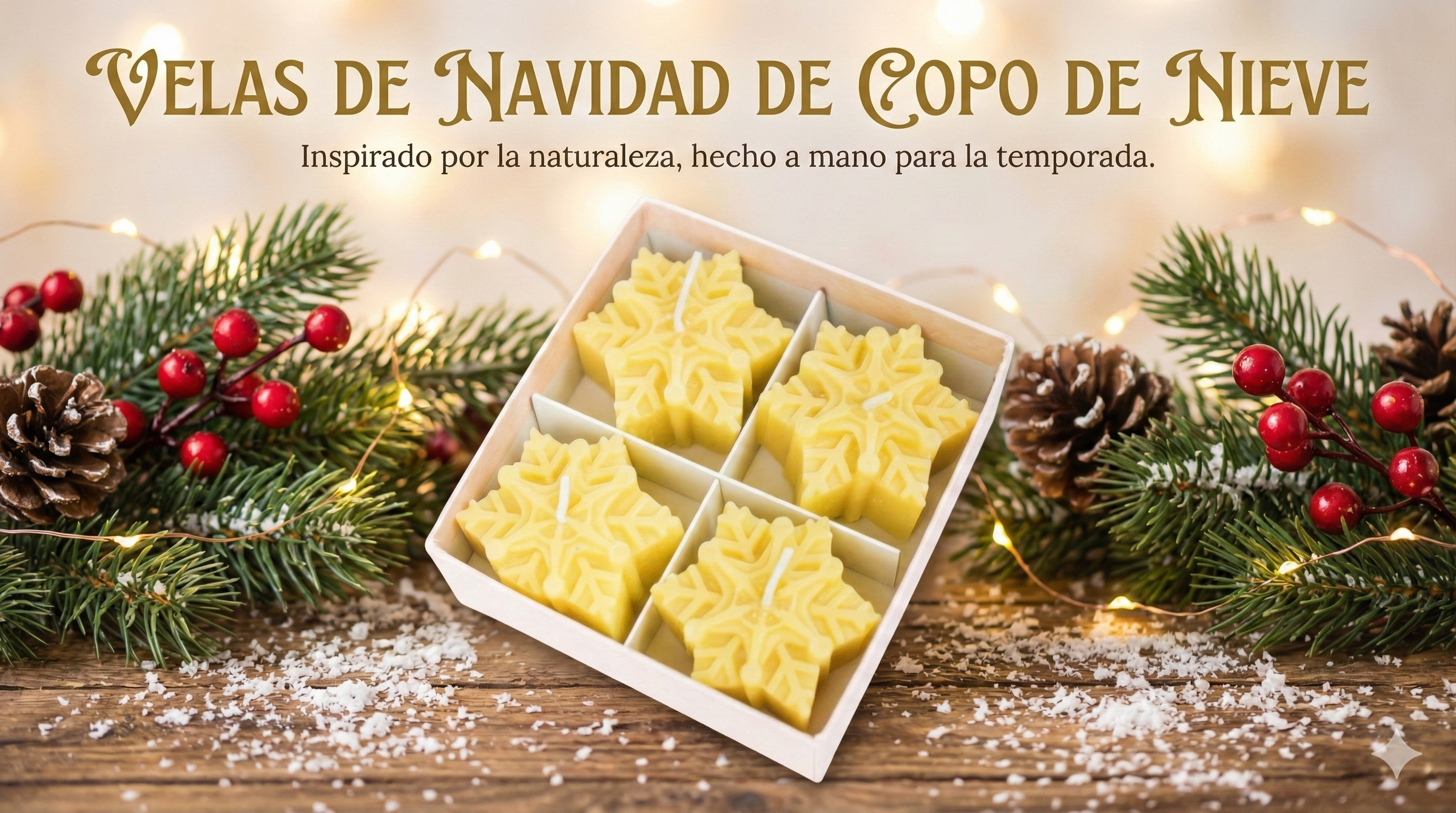 Velas de Navidad de Copo de Nieve